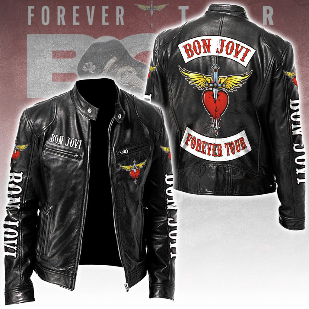 Bon Jovi Motorcycle Leather Jacket – TANTN17931