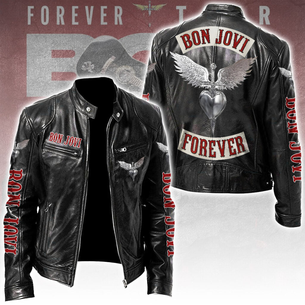Bon Jovi Motorcycle Leather Jacket – TANTN17966