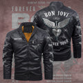 Bon Jovi 2D Leather Yellow Fleece Jacket – TANTN17906