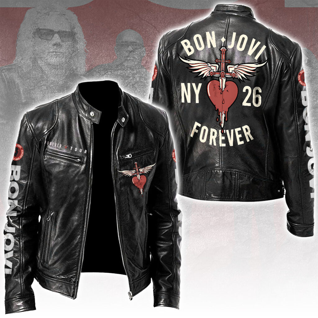 Bon Jovi Tour 2026 Motorcycle Leather Jacket – TANTN24271