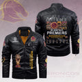 Brisbane Broncos 2025 NRL Premiers 2D Leather Yellow Fleece Jacket – HOATT14367