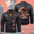 Elvis Presley 2D Leather Yellow Fleece Jacket – TMTHU3206