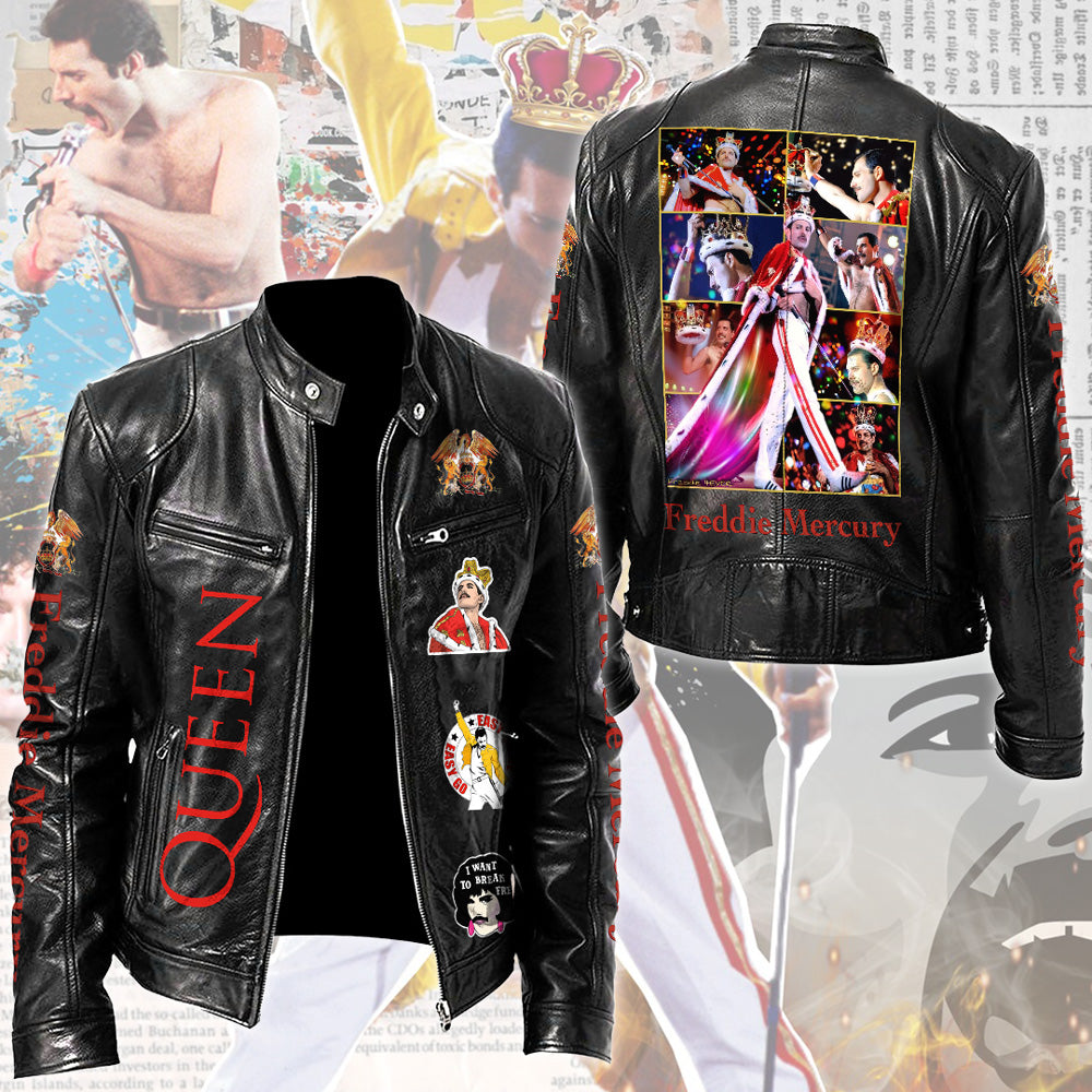 Freddie Mercury Motorcycle Leather Jacket – TMTHU3001
