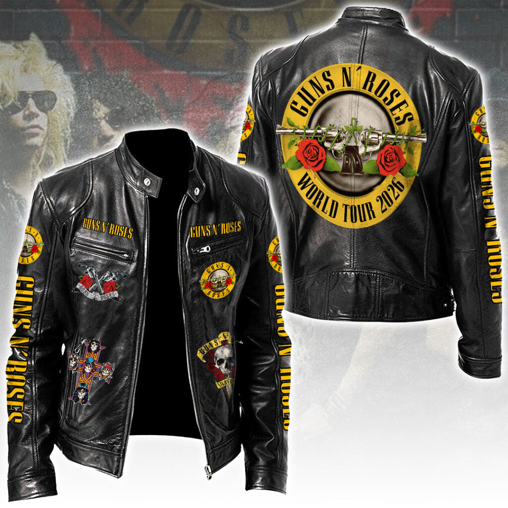 Guns N' Roses 2026 Tour Motorcycle Leather Jacket – TANTN19083