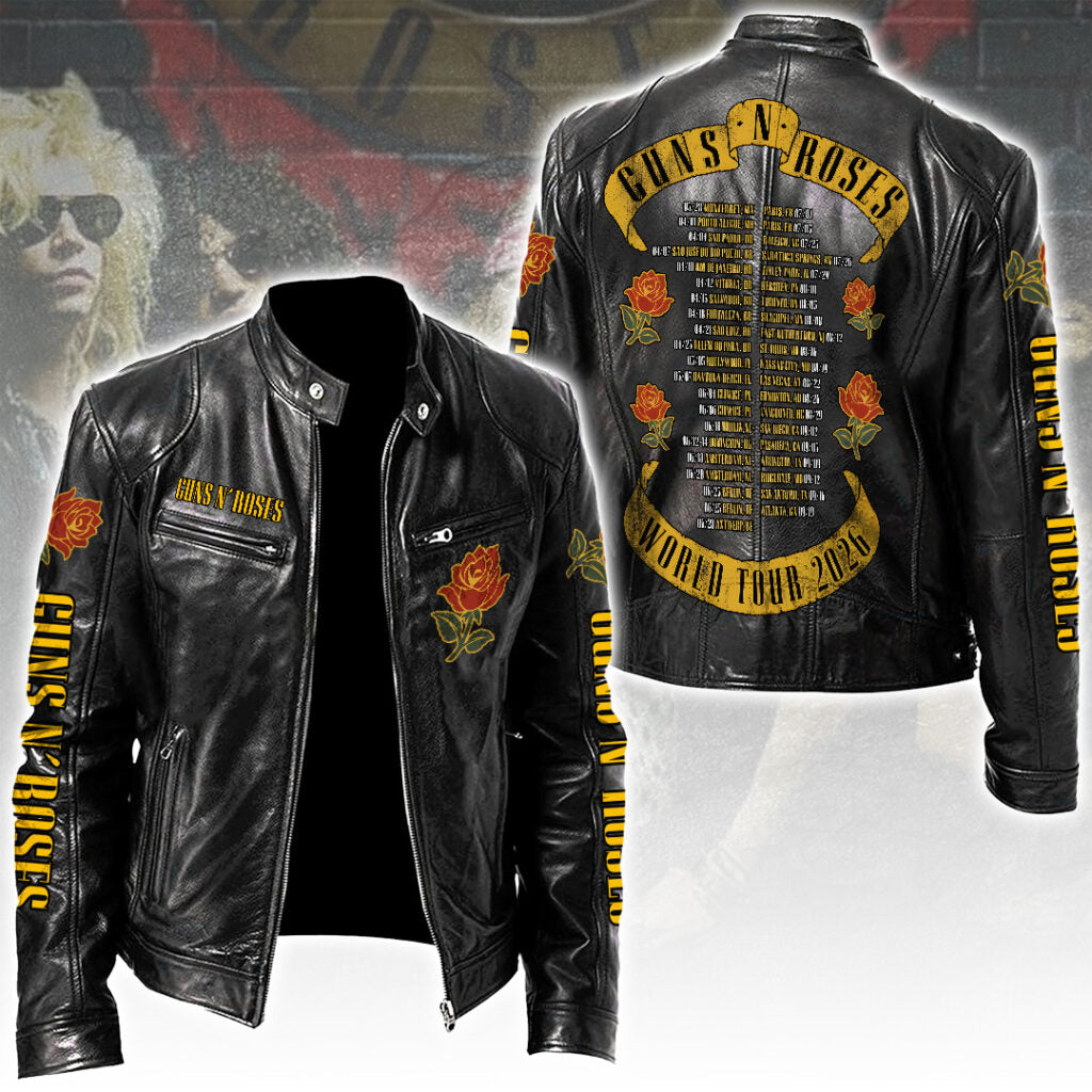 Guns N' Roses 2026 Tour Motorcycle Leather Jacket – TANTN19084