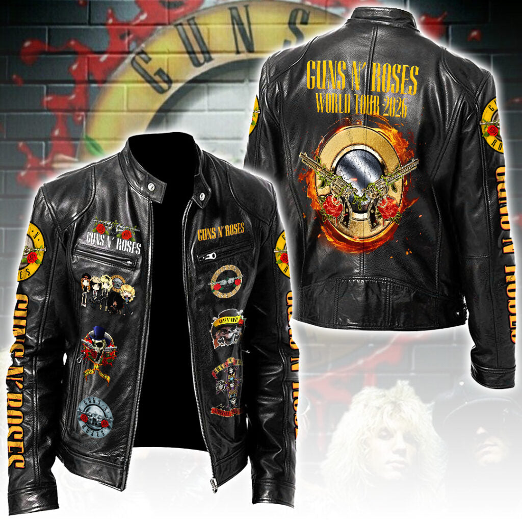 Guns N' Roses Tour 2026 Motorcycle Leather Jacket – TANTN22053