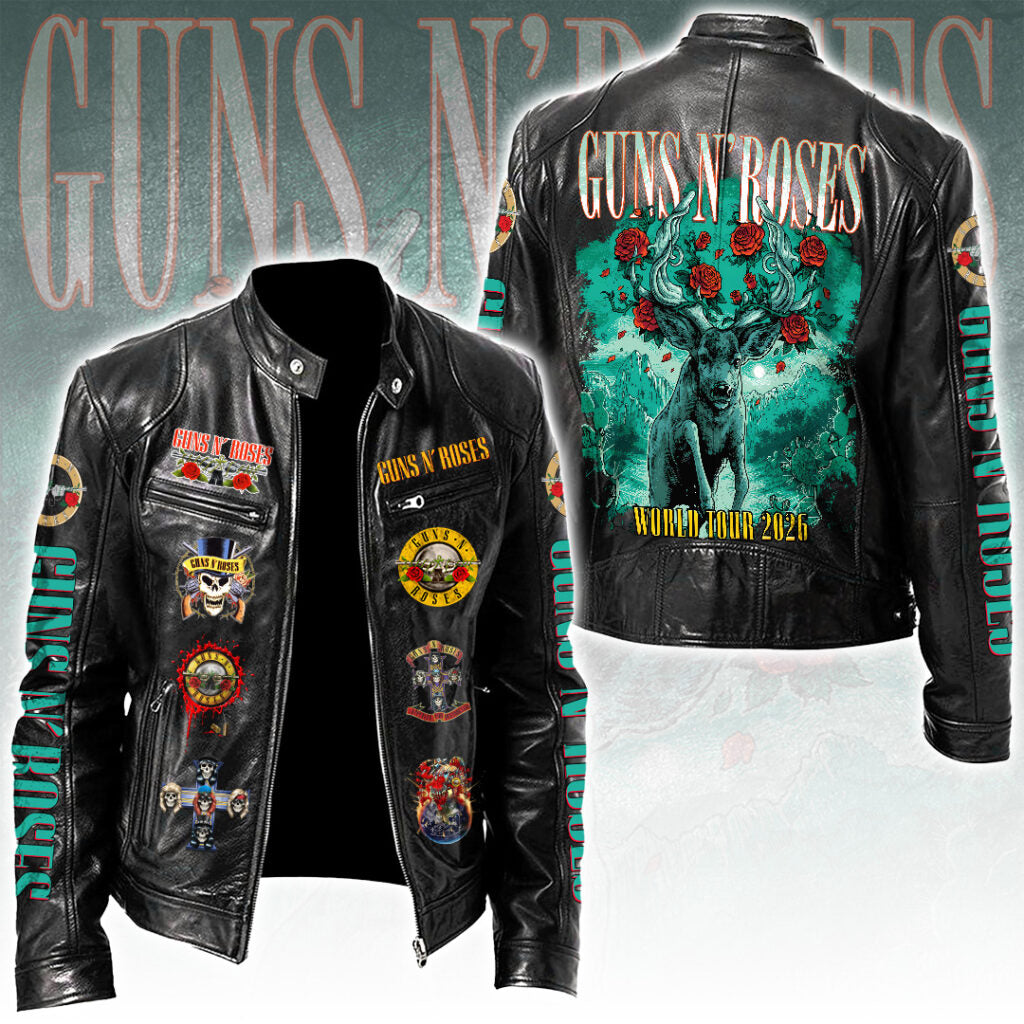 Guns N' Roses Tour 2026 Motorcycle Leather Jacket – TANTN22052