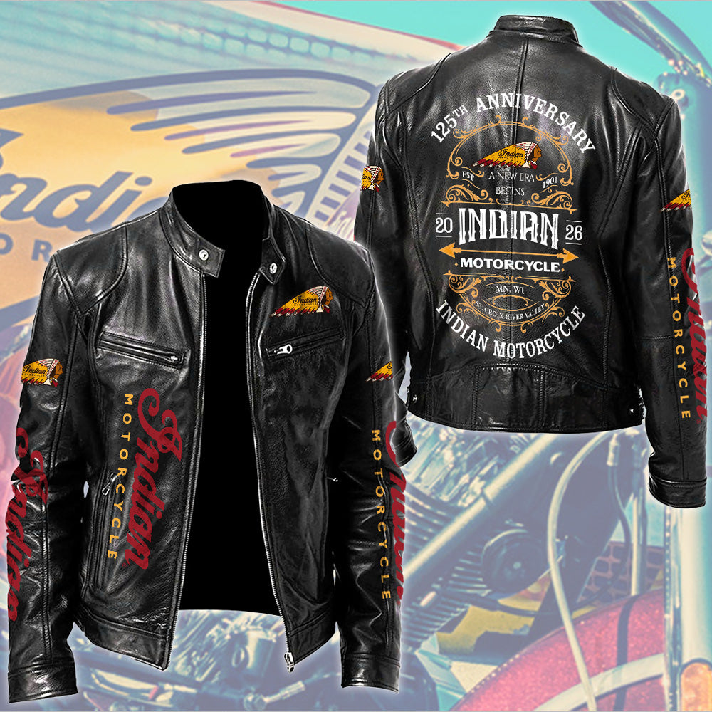 Indian Motorcycle 125th Anniversary Motorcycle Leather Jacket – TMTHU8104