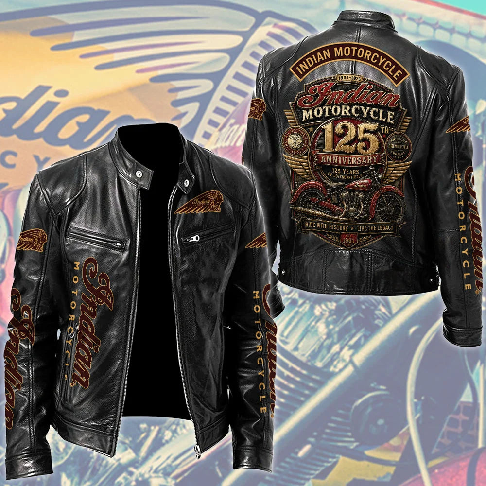 Indian Motorcycle 125th Anniversary Motorcycle Leather Jacket – TMTHU8945