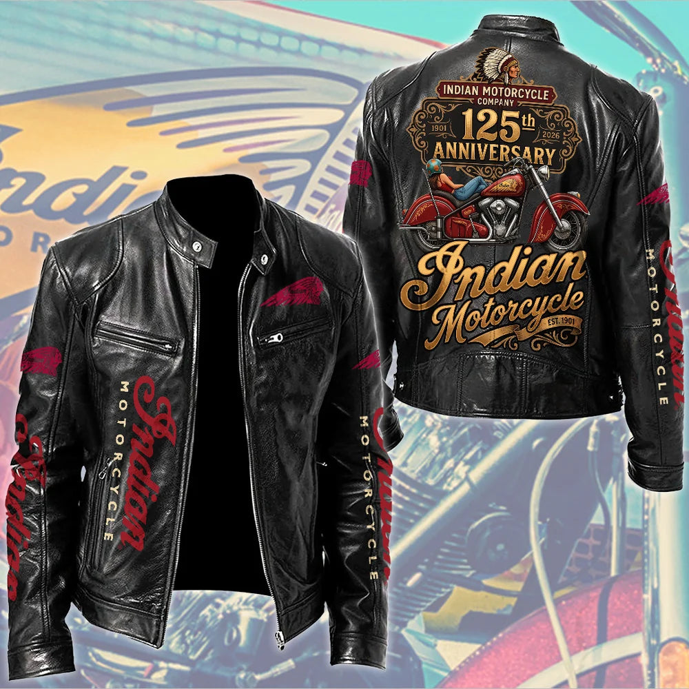 Indian Motorcycle 125th Anniversary Motorcycle Leather Jacket – TMTHU8797