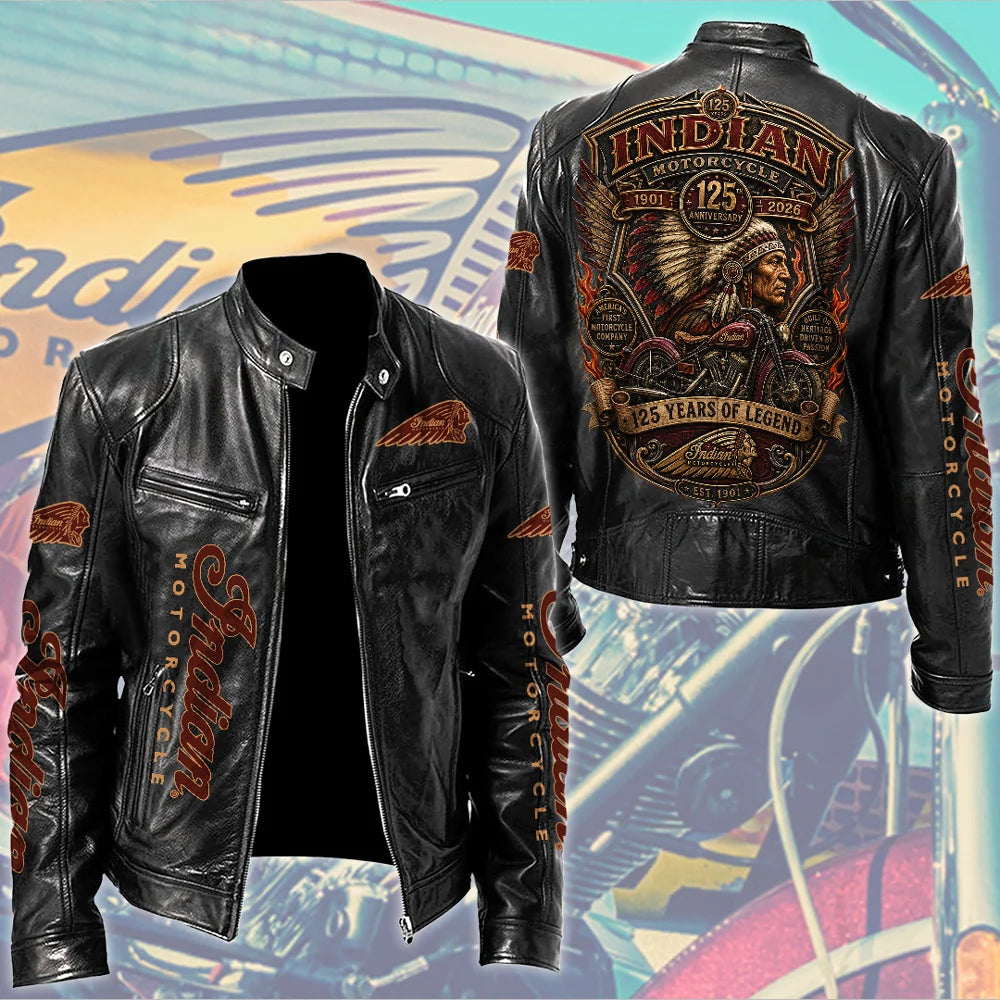 Indian Motorcycle 125th Anniversary Motorcycle Leather Jacket – TMTHU9044