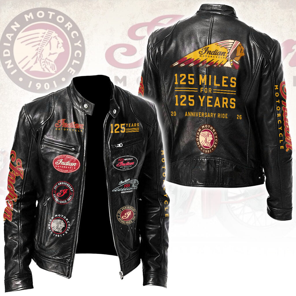Indian Motorcycle 125th Anniversary Motorcycle Leather Jacket – HOATT20238