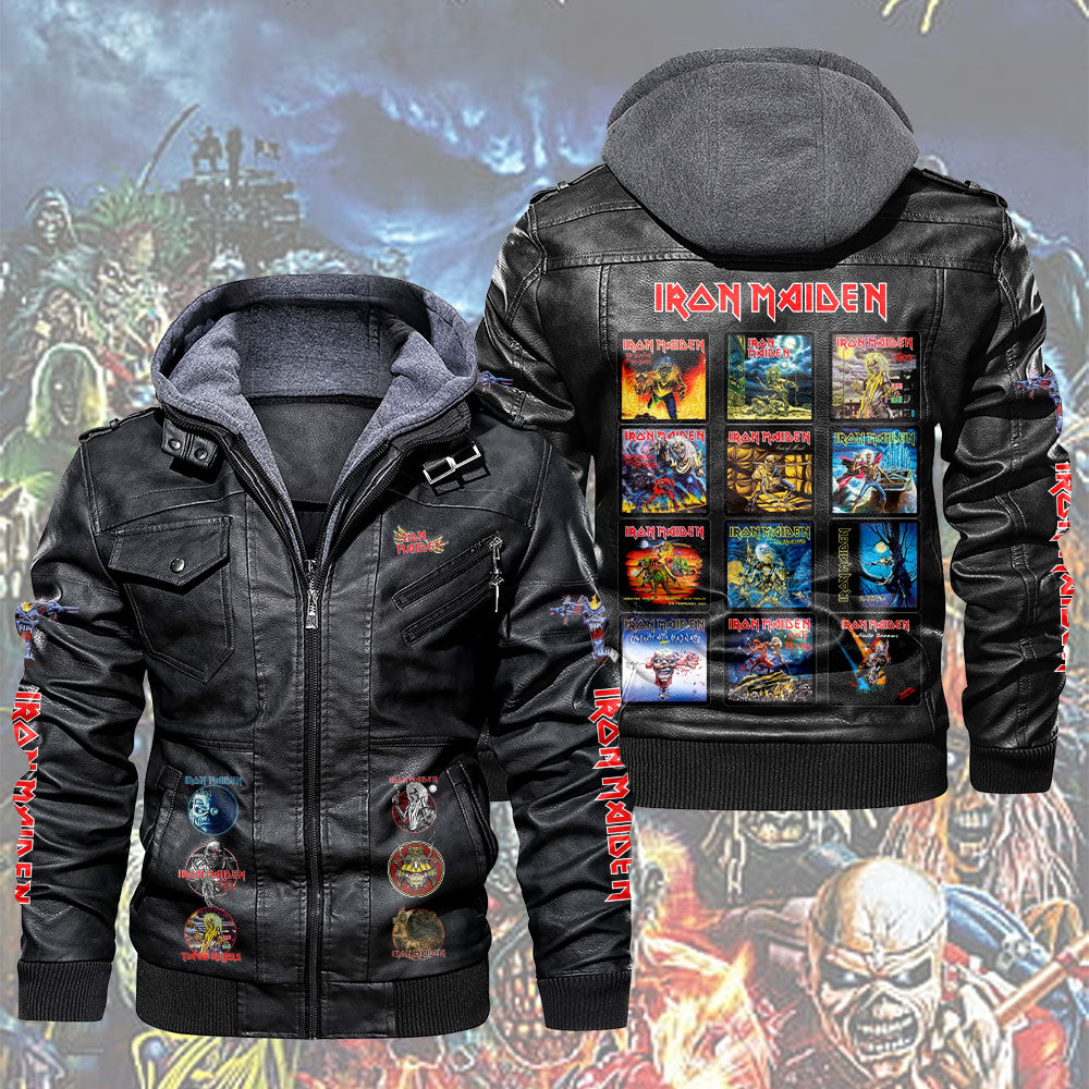 Iron Maiden 2D Leather Hooded Jacket – TMTHU6377