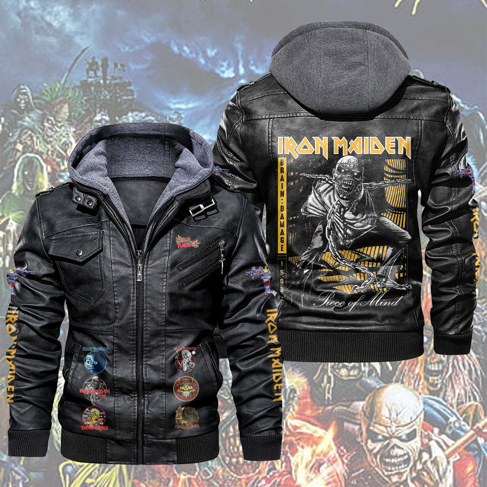 Iron Maiden 2D Leather Hooded Jacket – TMTHU6378