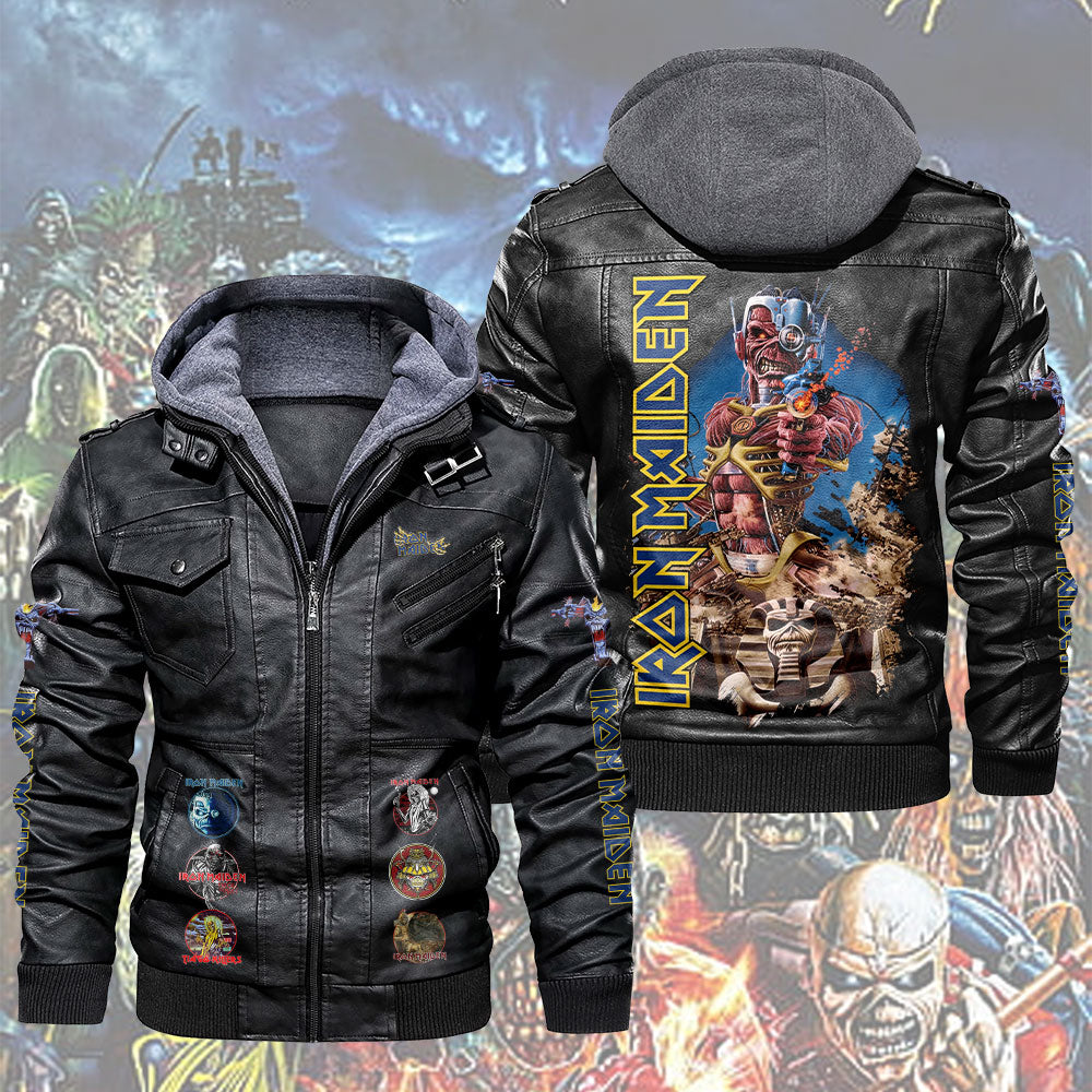 Iron Maiden 2D Leather Hooded Jacket – TMTHU6379