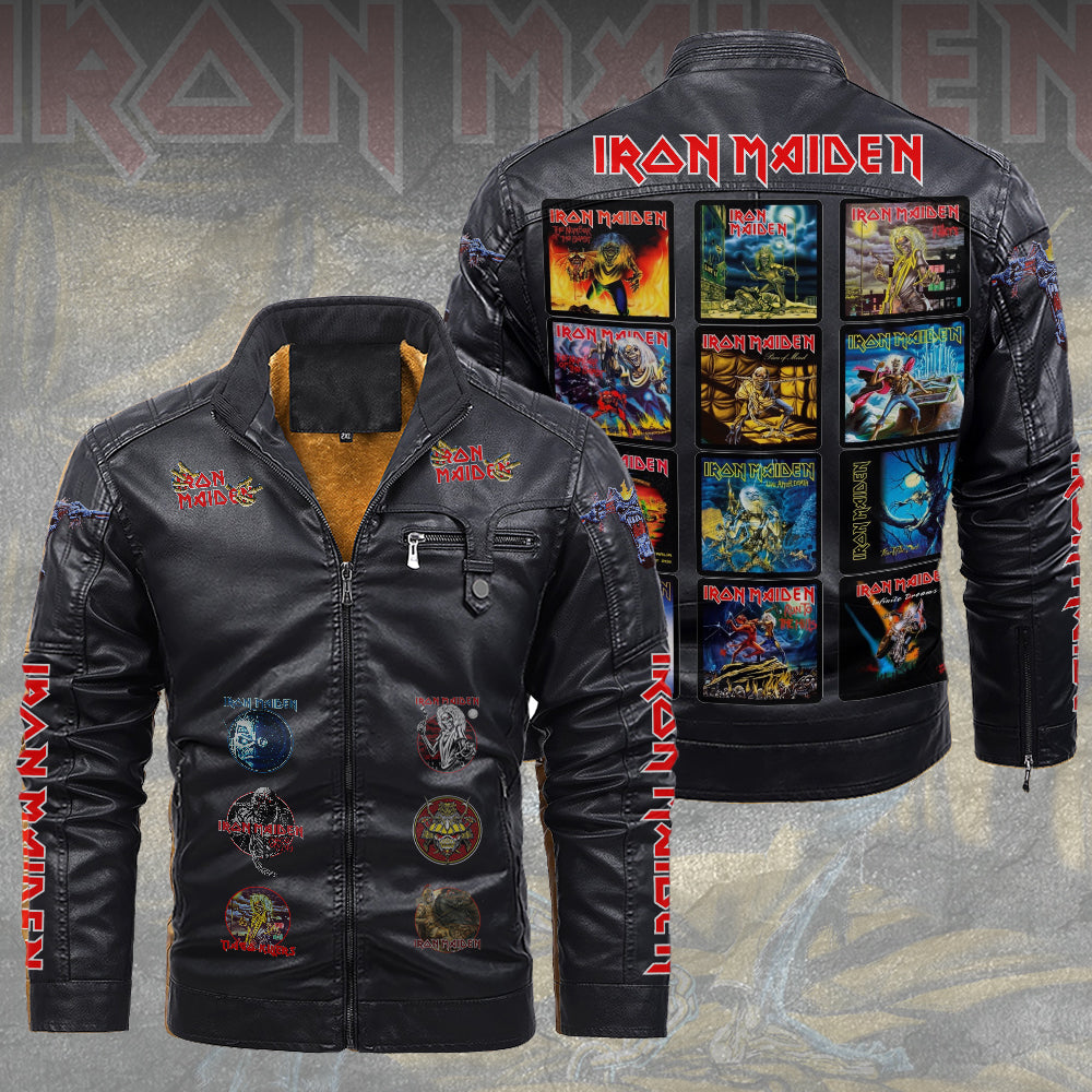 Iron Maiden 2D Leather Yellow Fleece Jacket – TMTHU6372