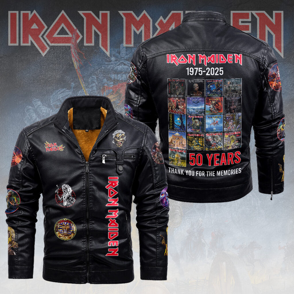 Iron Maiden 2D Leather Yellow Fleece Jacket – HOATT15270