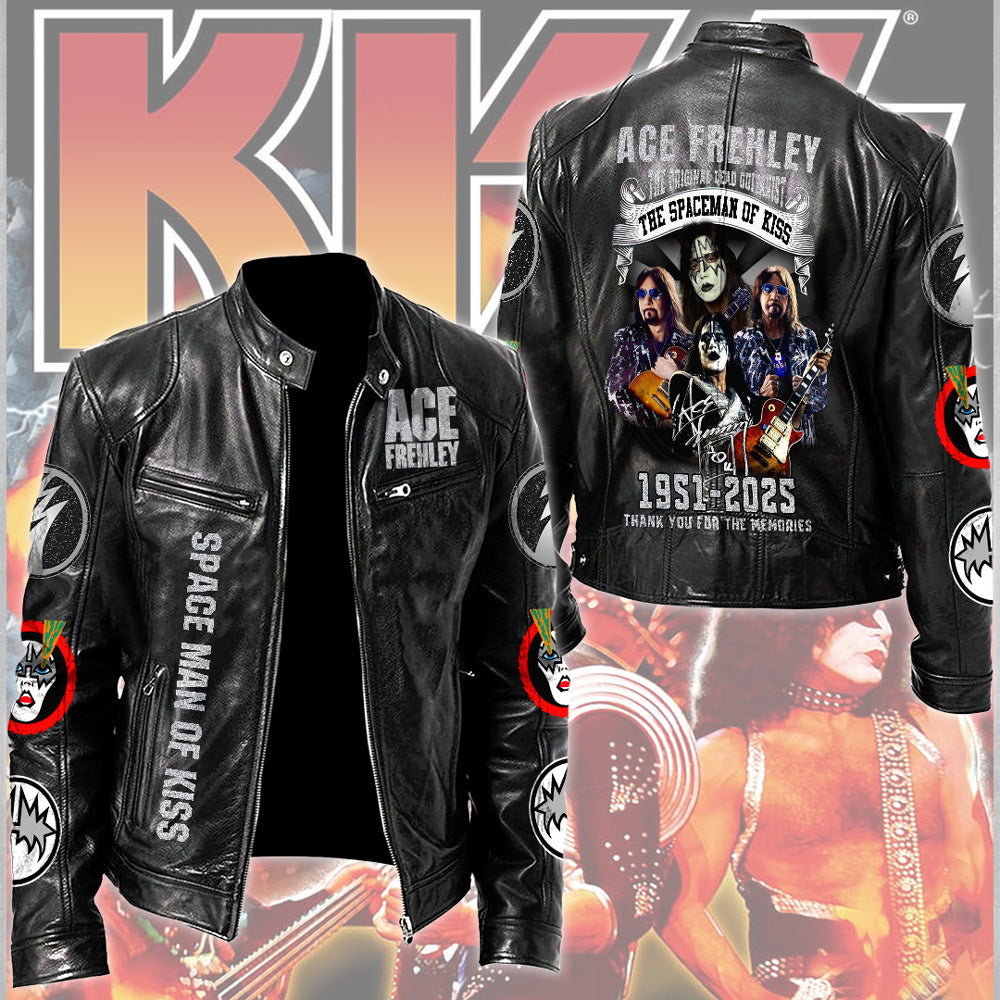 KISS x Ace Frehley Motorcycle Leather Jacket – TMTHU2366