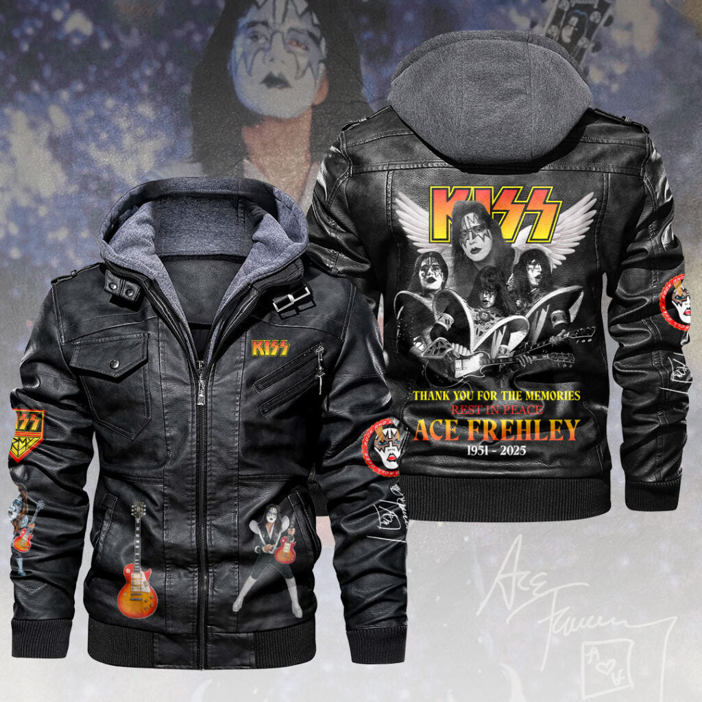 KISS x Ace Frehley 2D Leather Hooded Jacket – HOATT14011