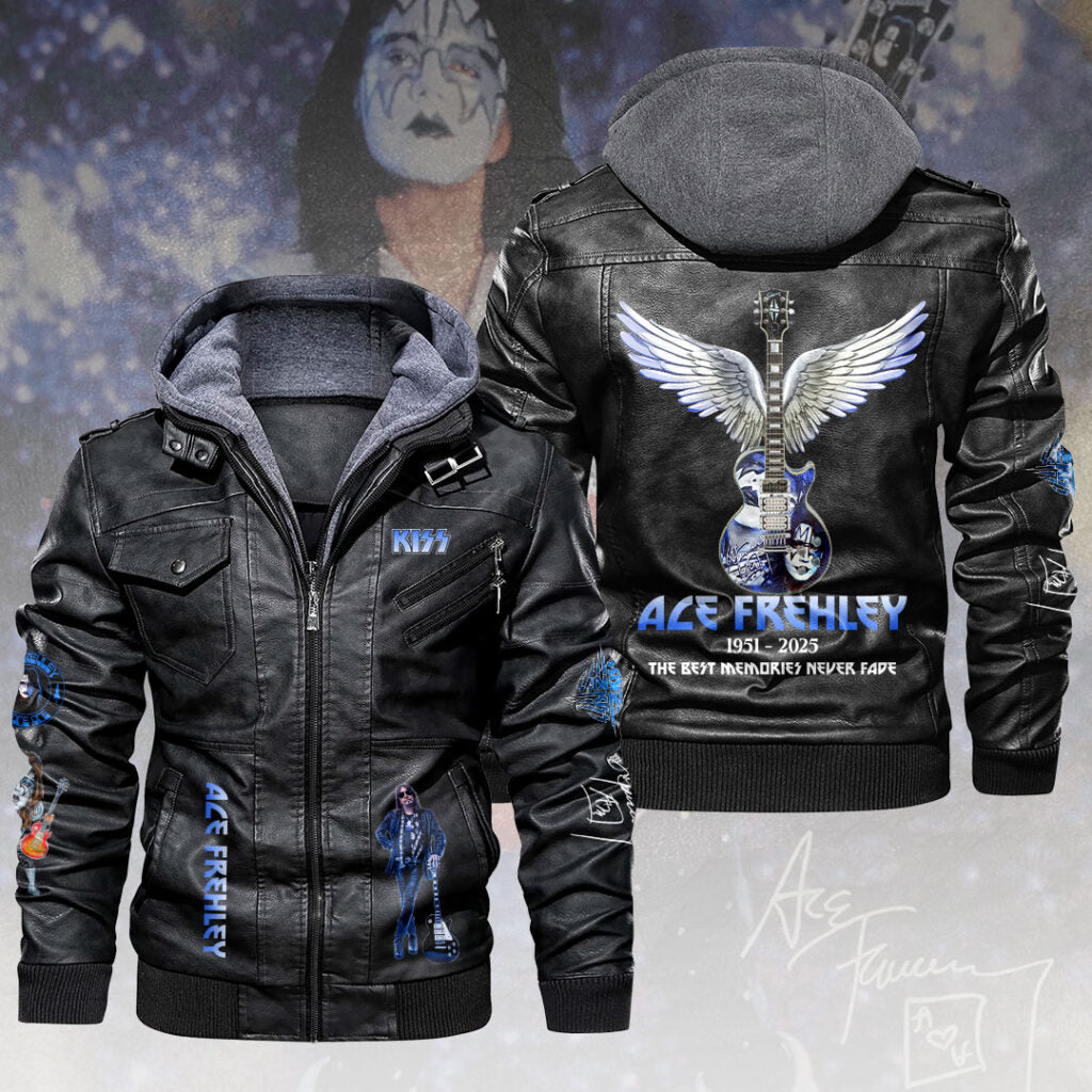KISS x Ace Frehley 2D Leather Hooded Jacket – HOATT14037