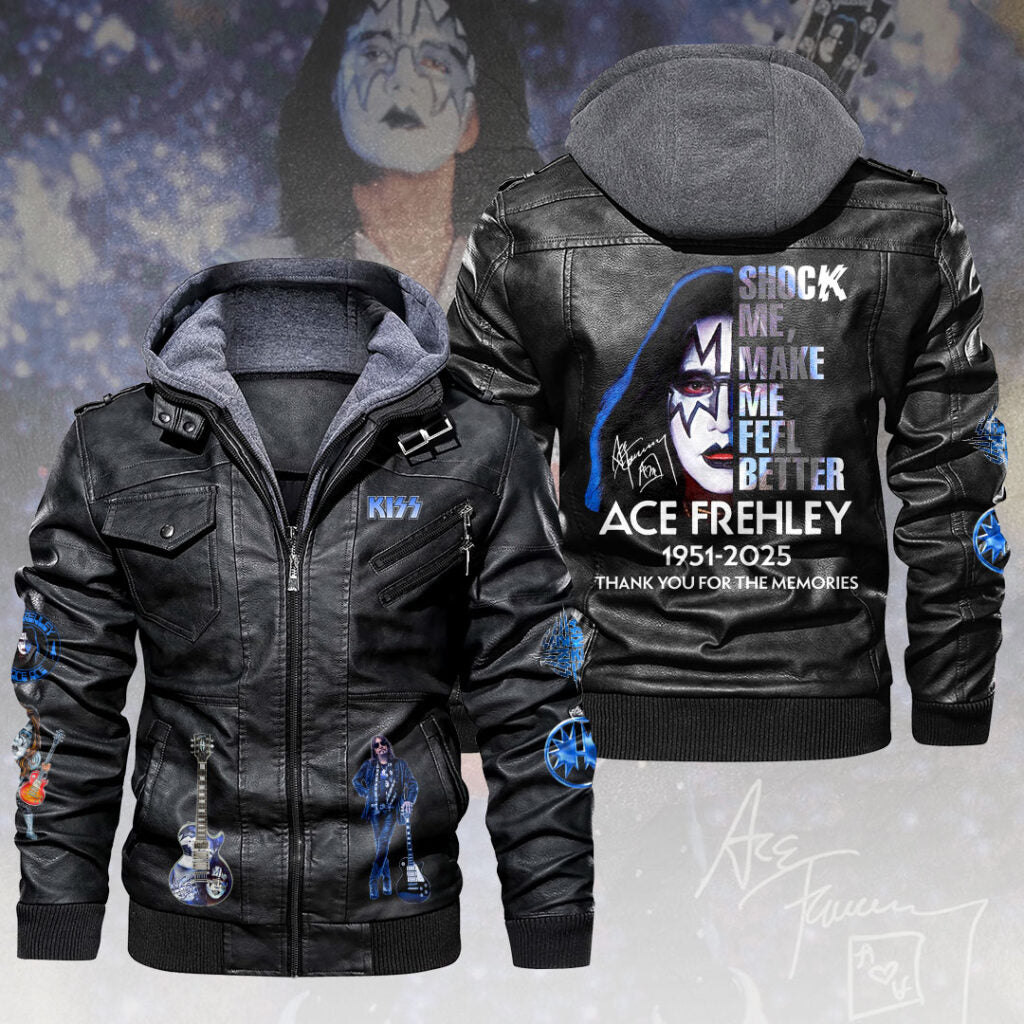 KISS x Ace Frehley 2D Leather Hooded Jacket – HOATT14108