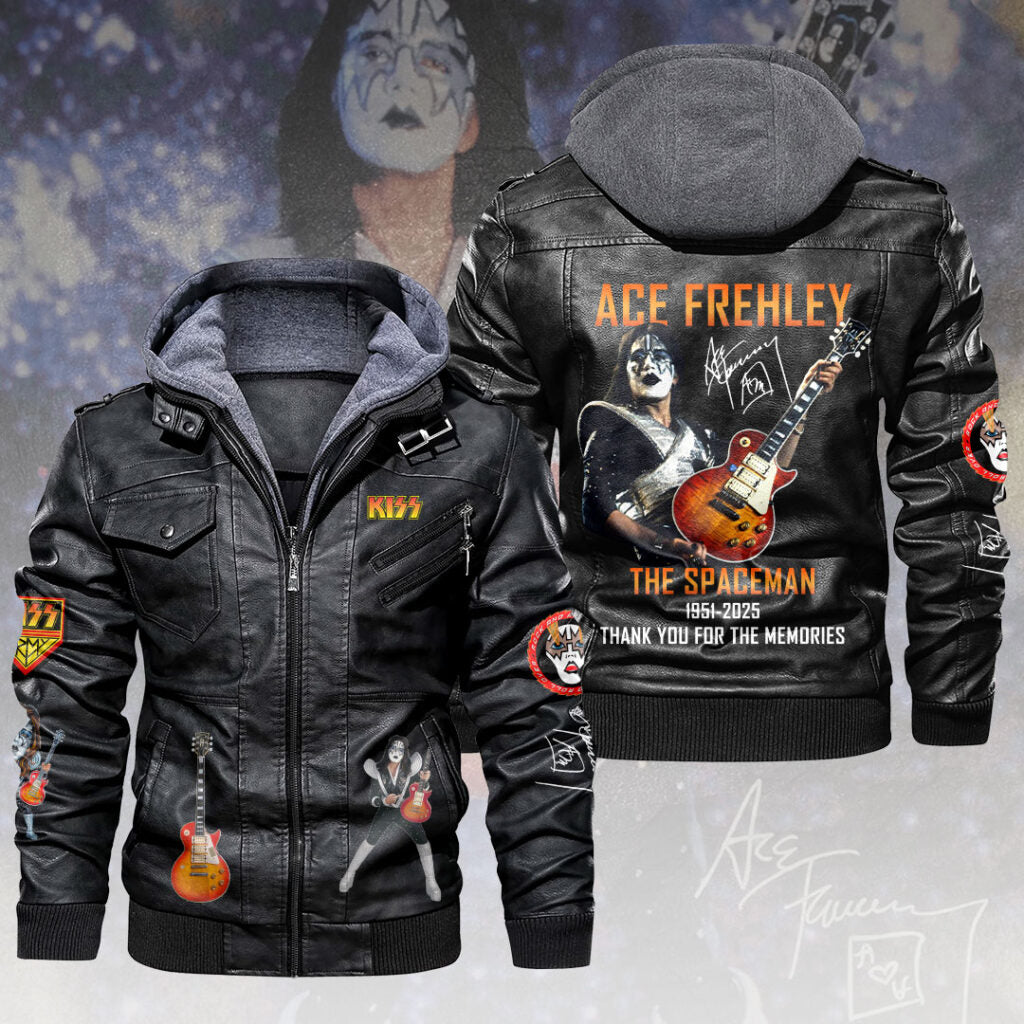 KISS x Ace Frehley 2D Leather Hooded Jacket – HOATT14107