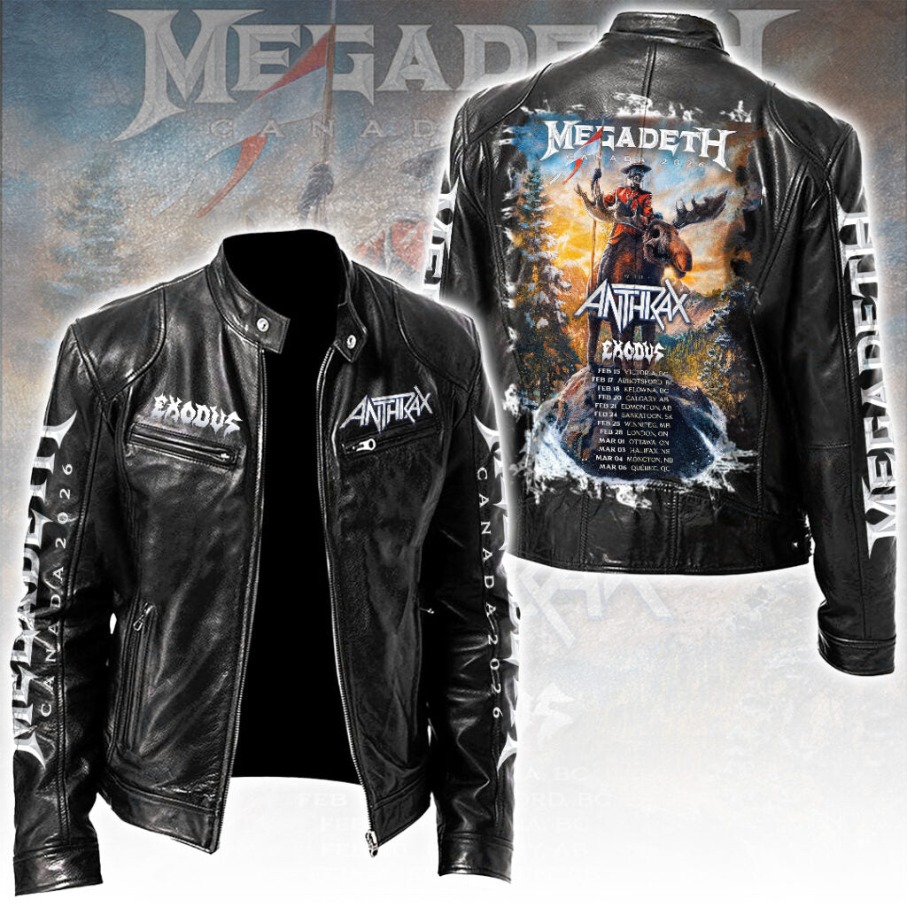 Megadeth Canada 2026 Tour Motorcycle Leather Jacket – TANTN18950