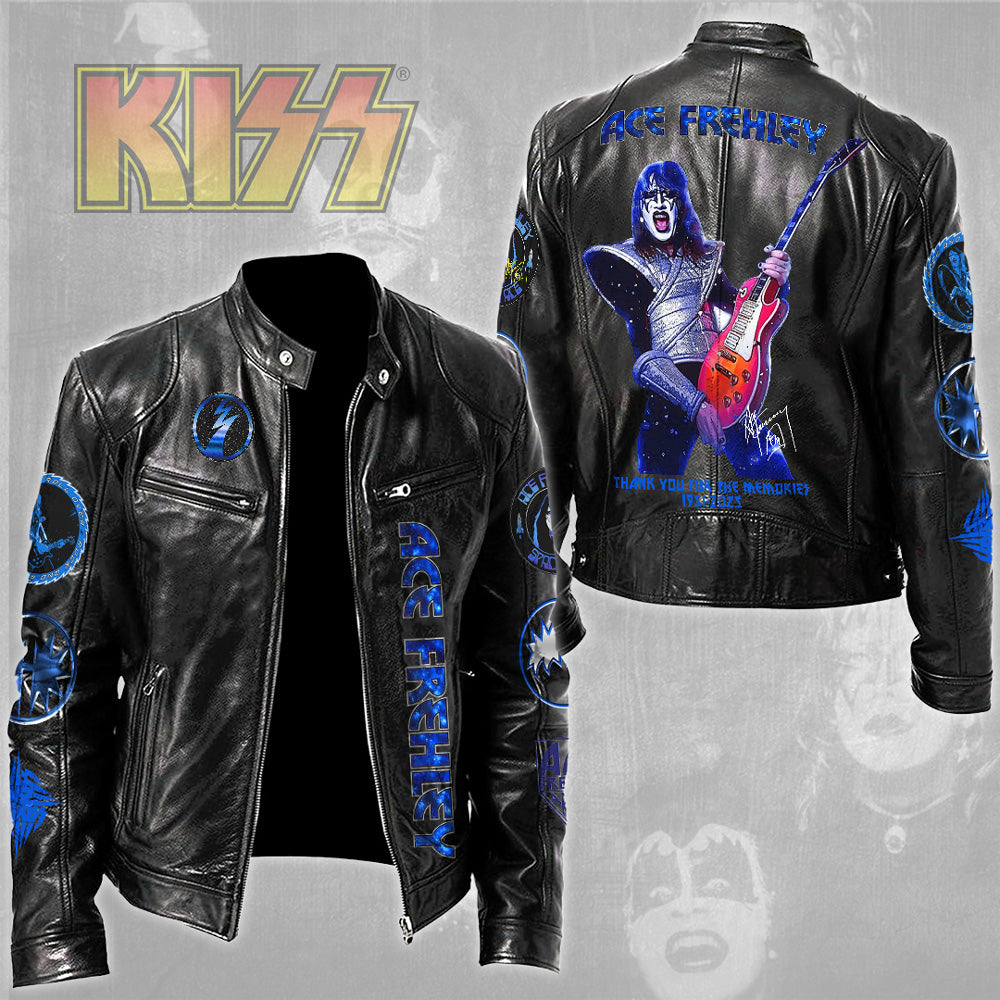 KISS x Ace Frehley Motorcycle Leather Jacket – TMTHU2030