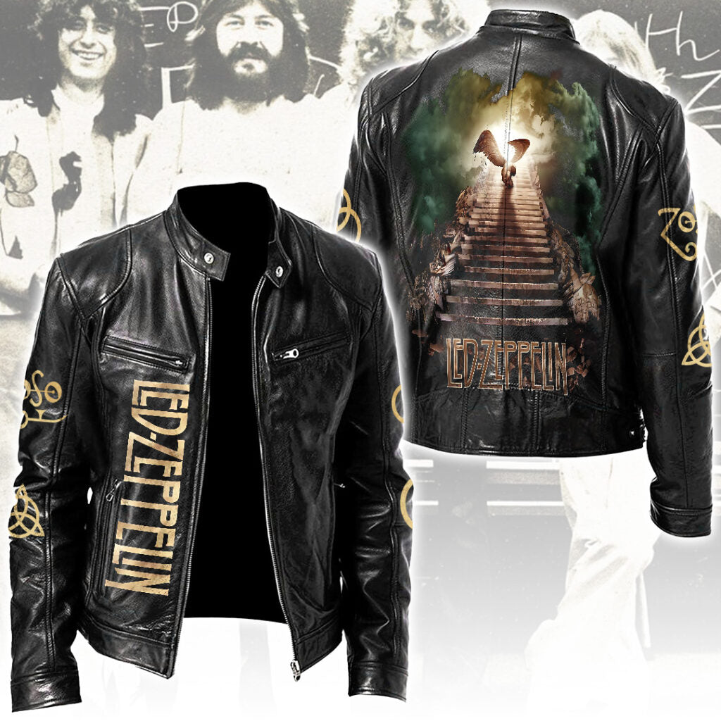 Led Zeppelin Motorcycle Leather Jacket – NGHIAVT5606