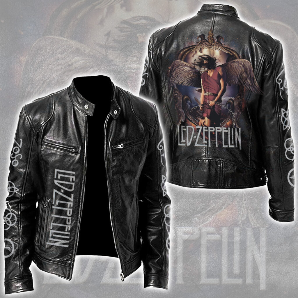Led Zeppelin Motorcycle Leather Jacket – NGHIAVT5607