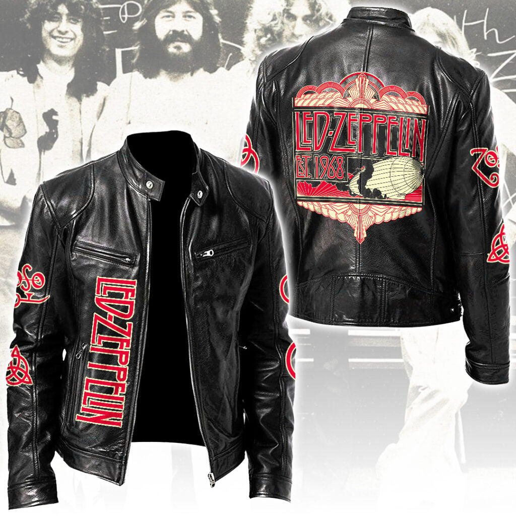 Led Zeppelin Motorcycle Leather Jacket – NGHIAVT5729