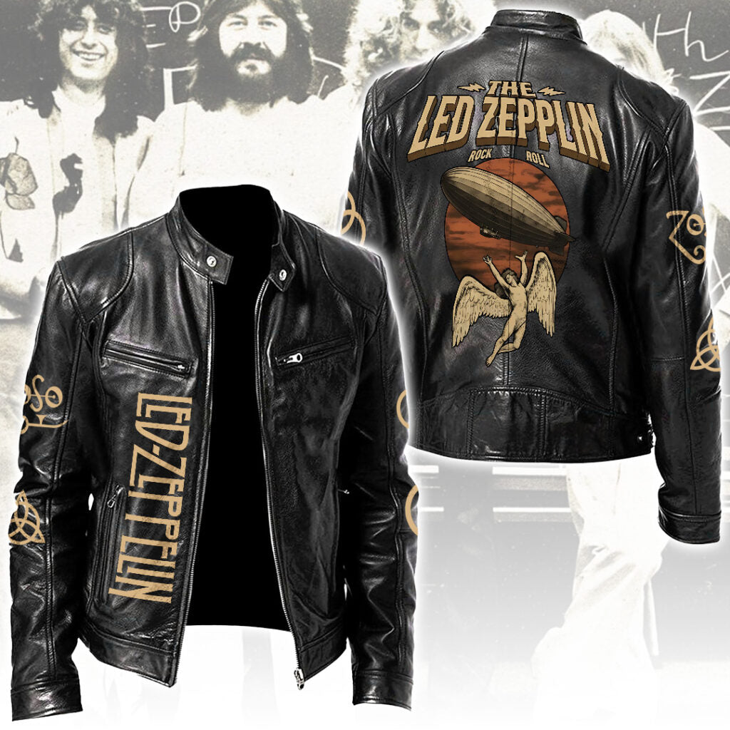 Led Zeppelin Motorcycle Leather Jacket – NGHIAVT5732