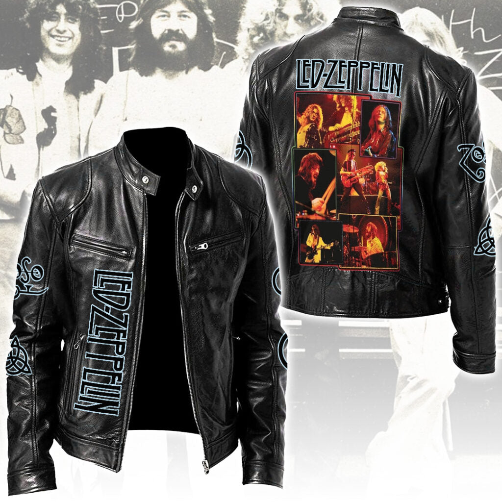 Led Zeppelin Motorcycle Leather Jacket – NGHIAVT6170
