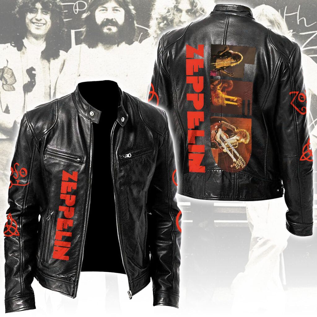 Led Zeppelin Motorcycle Leather Jacket – NGHIAVT6171