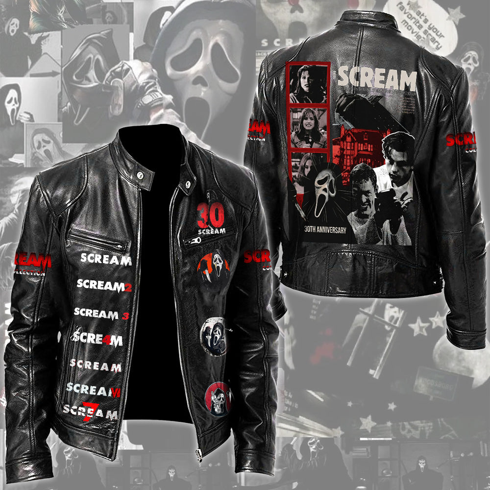 Scream 30th Anniversary Motorcycle Leather Jacket – TMTHU4113