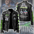 Seattle Seahawks 2025 Super Bowl LX Champions Motorcycle Leather Jacket – GNE5344