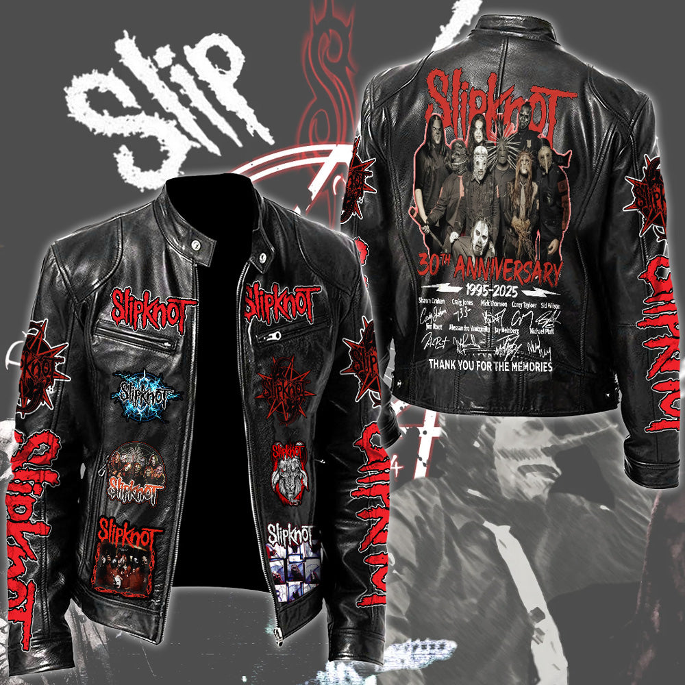 Slipknot 30 Years Anniversary Motorcycle Leather Jacket – TMTHU2459