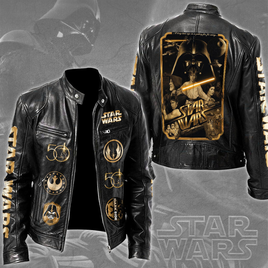 Star Wars 50th Anniversary 2027 Motorcycle Leather Jacket – TMTHU6049