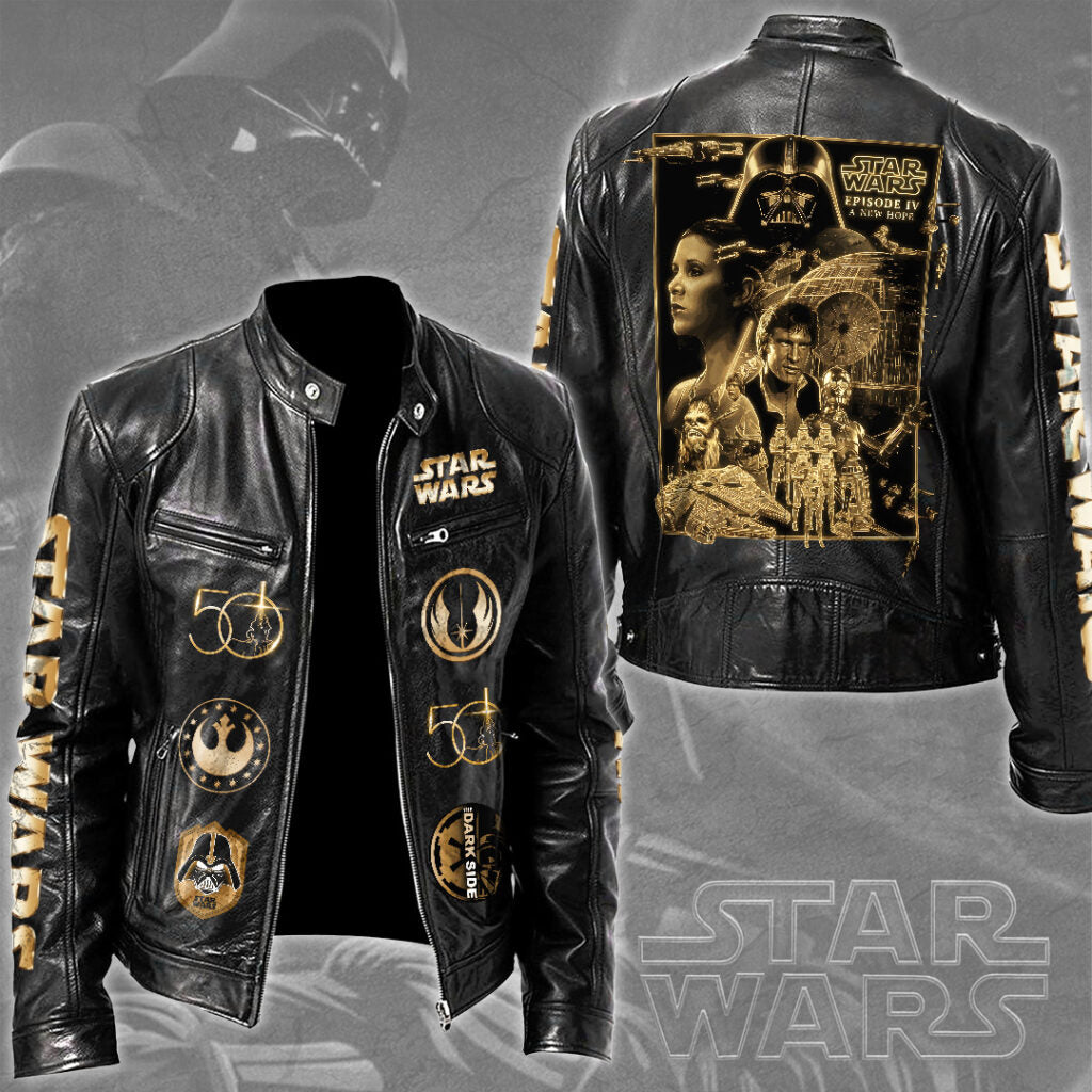 Star Wars 50th Anniversary 2027 Motorcycle Leather Jacket – TMTHU7450