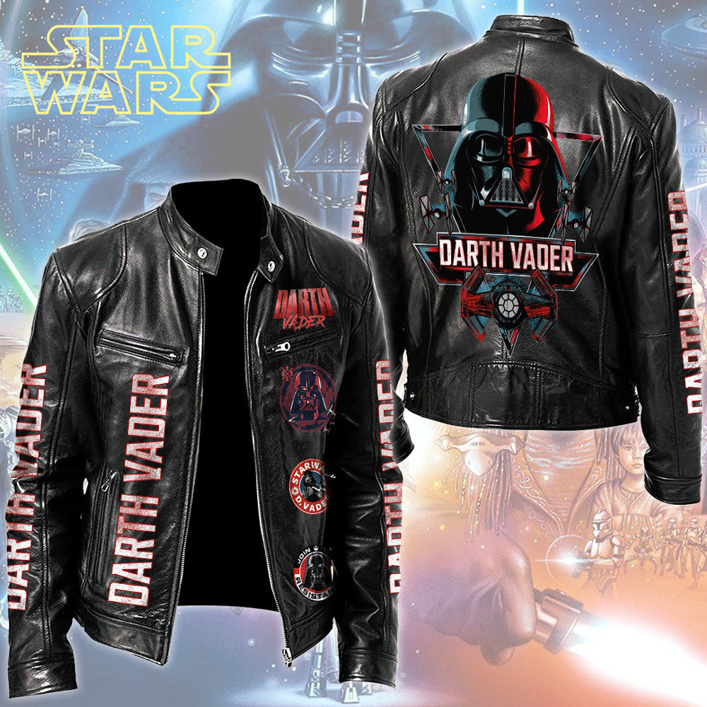 Star Wars x Darth Vader Motorcycle Leather Jacket – TMTHU3954
