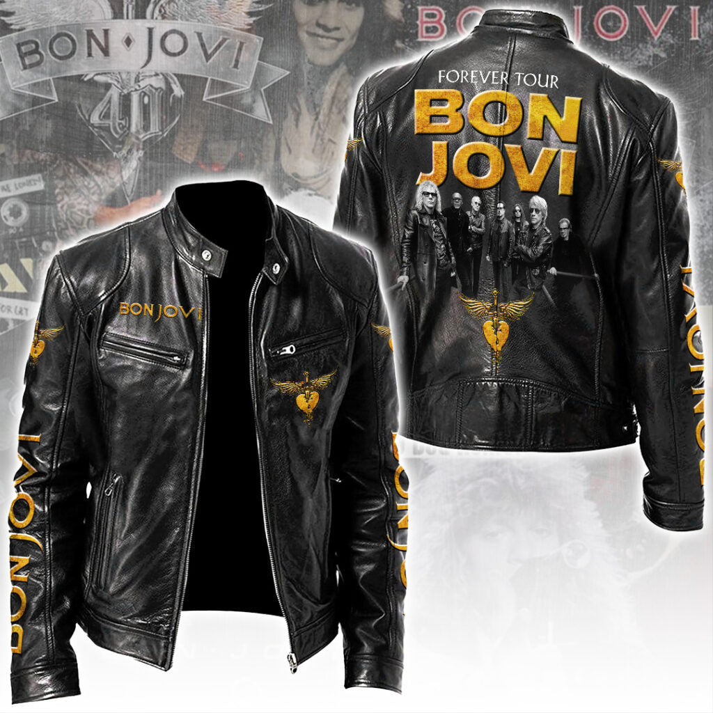 Bon Jovi Motorcycle Leather Jacket – TANTN17930