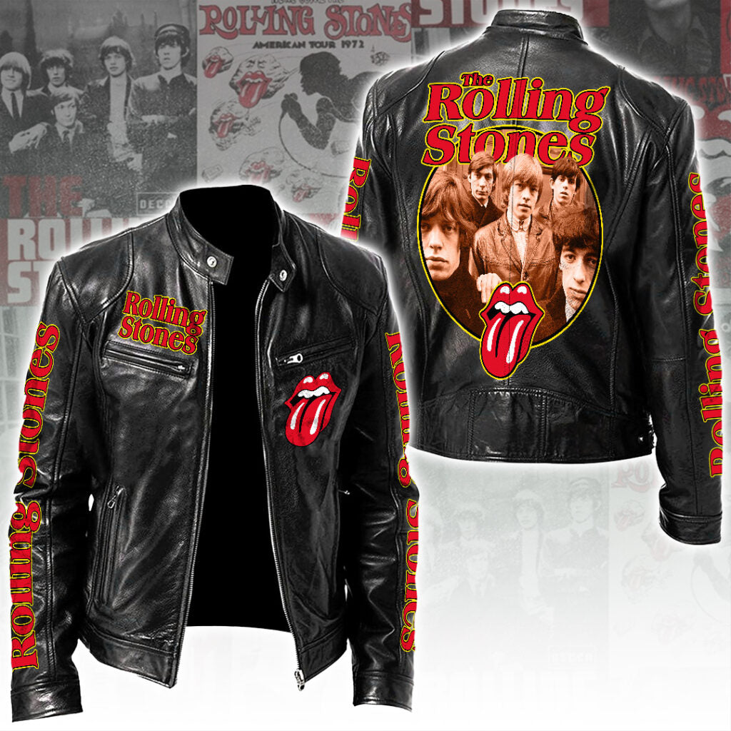 The Rolling Stones Motorcycle Leather Jacket – TANTN18695
