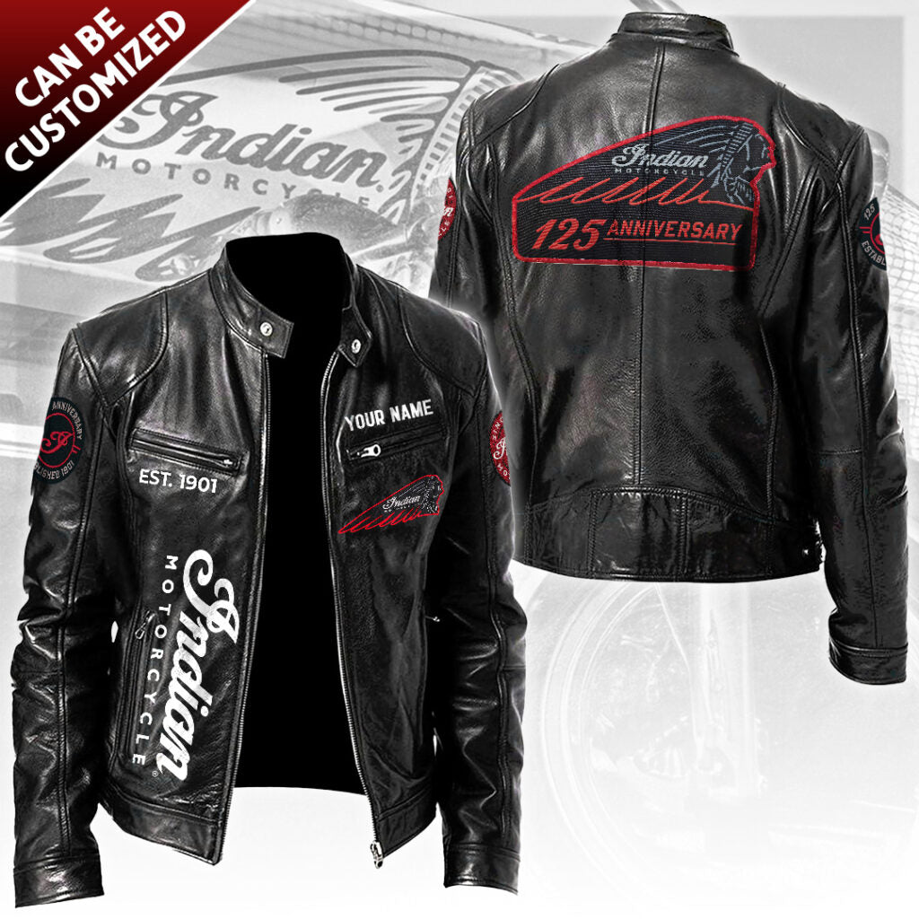 Personalized Indian Motorcycle 125th Anniversary Motorcycle Leather Jacket – TANTN21671
