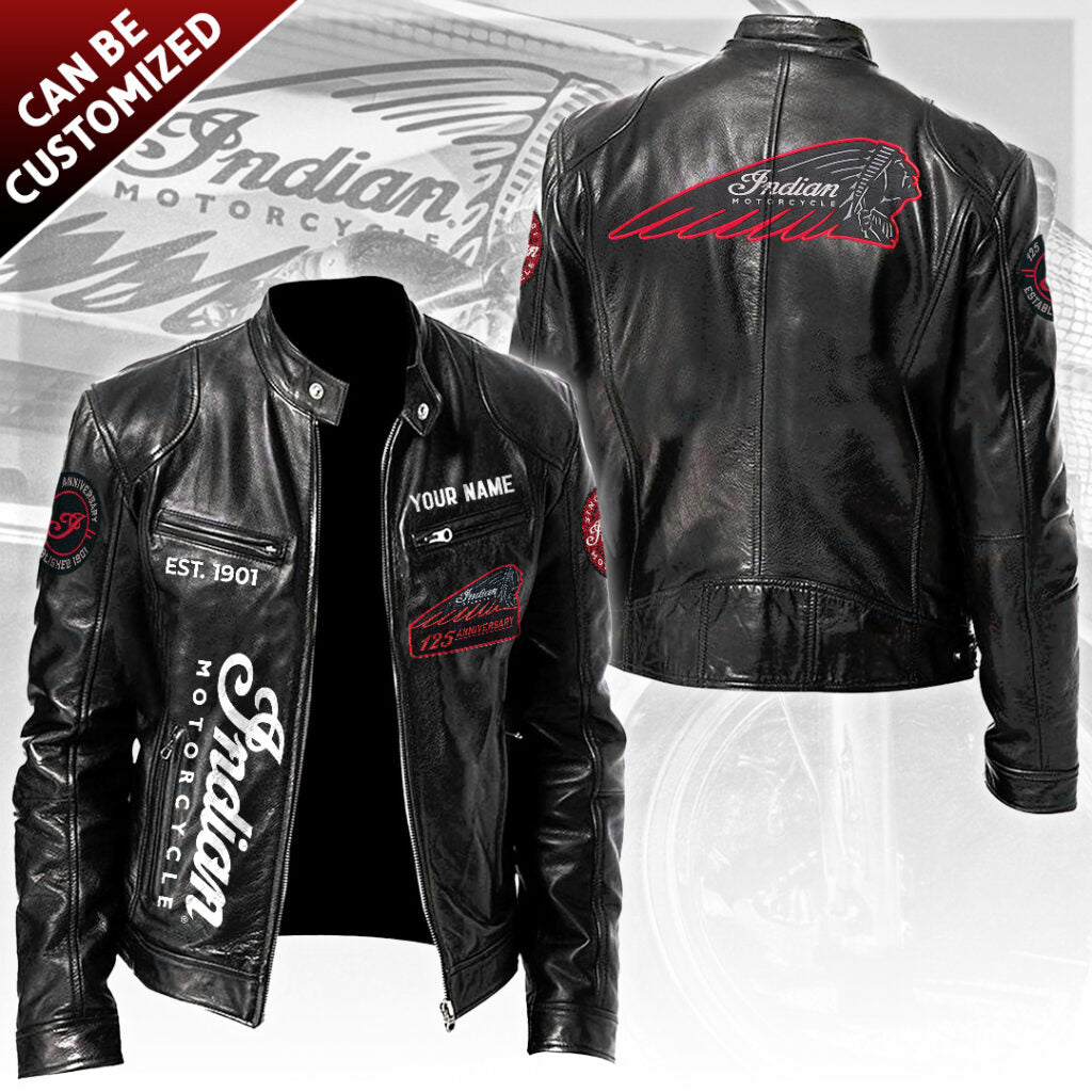 Personalized Indian Motorcycle 125th Anniversary Motorcycle Leather Jacket – TANTN21672