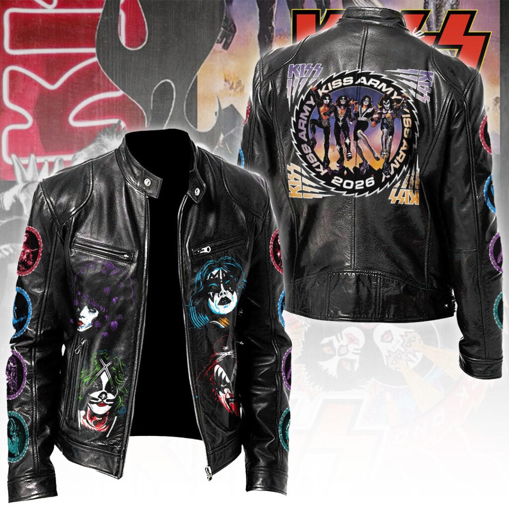 KISS Army 2026 Motorcycle Leather Jacket – TANTN22002