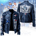 Toronto Blue Jays 50th Anniversary Motorcycle Leather Jacket – TANTN22274