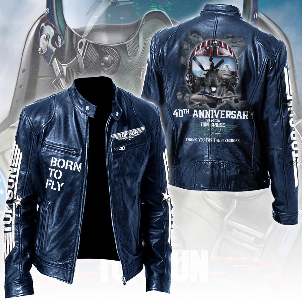 Top Gun 40th Anniversary 2026 Motorcycle Leather Jacket – TANTN22460