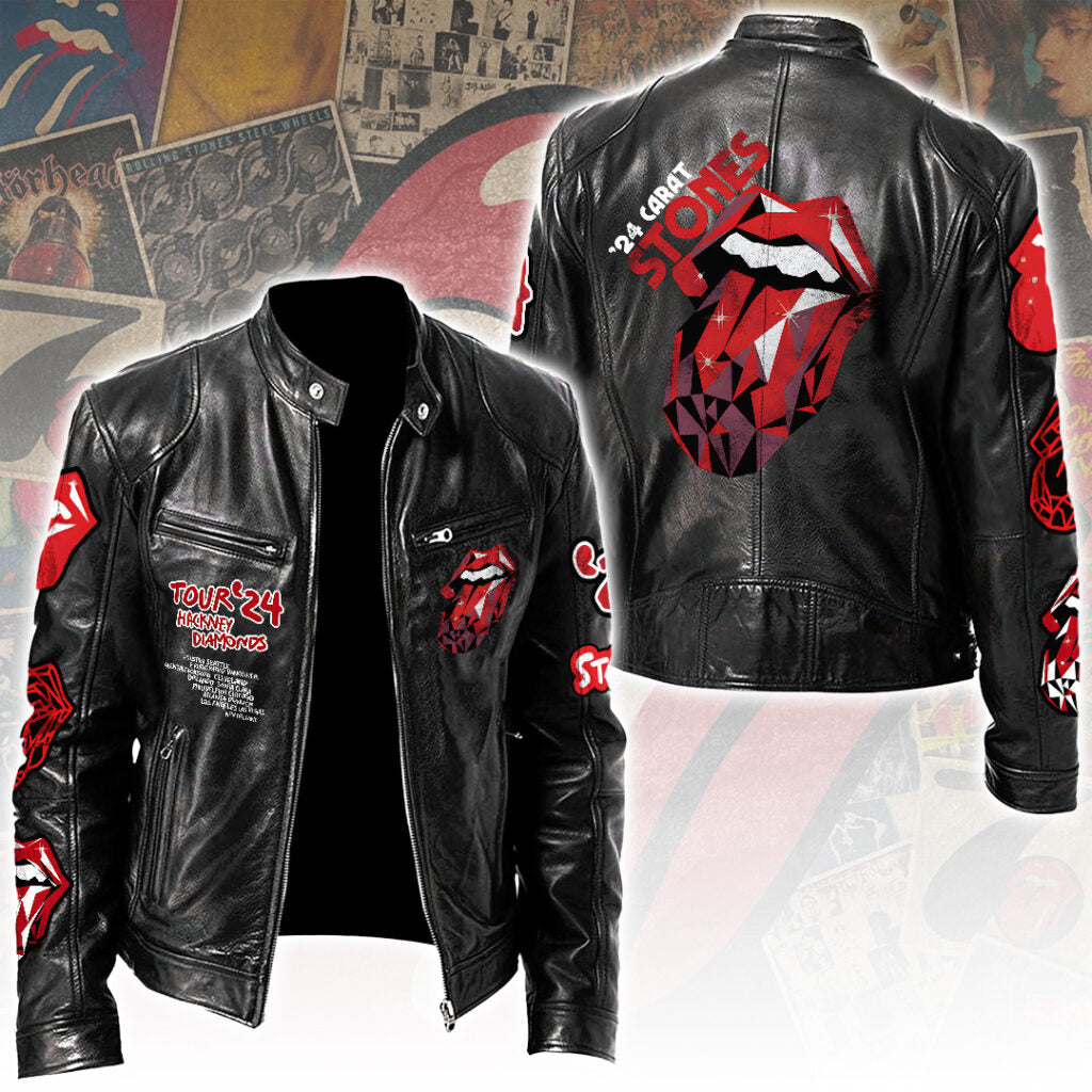 The Rolling Stones Motorcycle Leather Jacket – TANTN22786