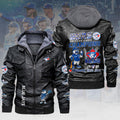 Toronto Blue Jays 2025 American League Champions 2D Leather Hooded Jacket – HOATT14273