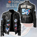Toronto Blue Jays 50th Season Motorcycle Leather Jacket – TMTHU4763